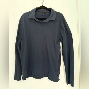 Banana Republic Men’s Long Sleeve Polo Shirt Blue Size L